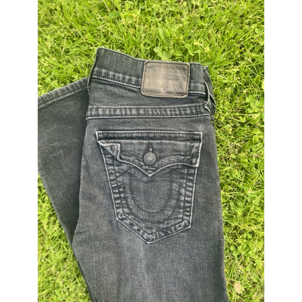 True Religion Denim Ricky Flap Straight Leg Jeans Black USA Made Men's 31 X 26